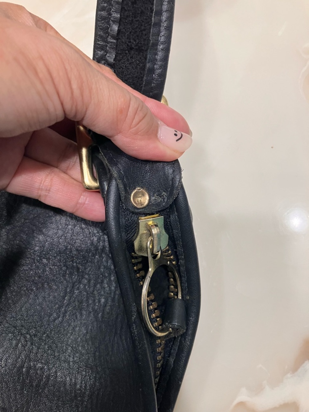 Coach Black Leather Hobo Bag with Gold Hardware - Picture 7 of 7